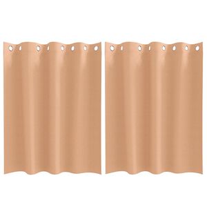 vidaXL Zwart-out Gordijnen met Ringen 2 st Licht Bruin 140 x 140 cm