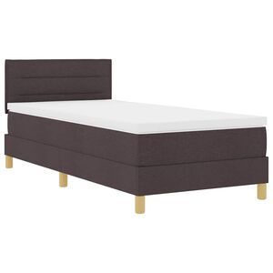 vidaXL LED Box Spring Bed met hoofdeinde Donkerbruin 80 x 200 cm Stof