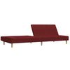 vidaXL Ligbed 2-zits stof wijnrood