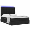 vidaXL Opbergbed met LED met matras Zwart 140 x 190 cm Polyester