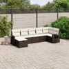 vidaXL 7-delige Loungeset met kussens poly rattan bruin