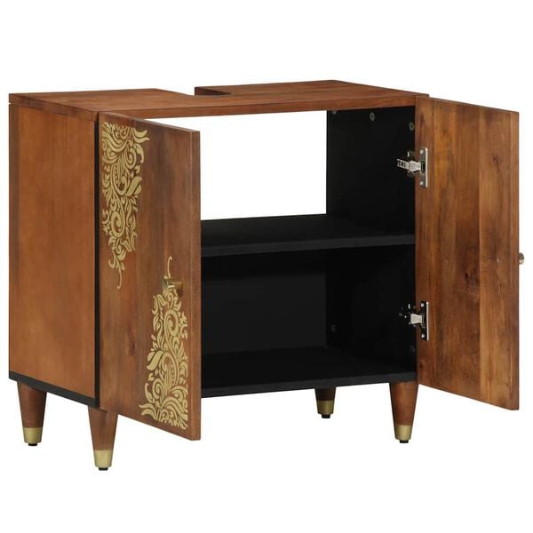 vidaXL Wastafelkast Honingbruin 62 x 33 x 58 cm Massief Mango Hout