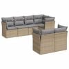 vidaXL 7-delige Loungeset met kussens poly rattan beige
