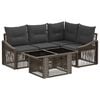 vidaXL Tuinbankenset 5 st Grijs en Donkergrijs poly rattan