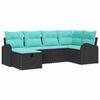 vidaXL Tuin Sofa Set met kussen met opslag 6 pcs Zwart poly rattan