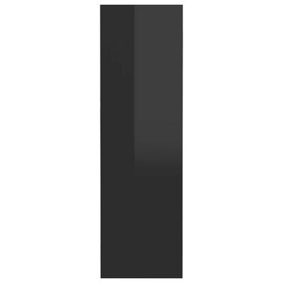 vidaXL Wandschoenenkast 60x18x60 cm spaanplaat hoogglans zwart