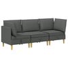 vidaXL Modulaire Sofa Set met Opslag 3 st Donkergrijs Stof