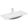 vidaXL Inbouwwastafel met kraan 91x39x18 cm keramiek wit
