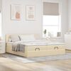 vidaXL Ottoman bed met matrassen en LED's 160x200cm stof cr&egrave;mekleurig