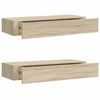 vidaXL viaXL Wandschappen 2 st met lade 60x23,5x10 cm MDF eikenkleurig