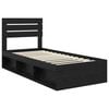 vidaXL Bedframe met hoofdeinde Zwart 90 x 200 cm Massief grenenhout