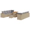 vidaXL Tuin Sofa Set Beige en Licht Grijs poly rattan