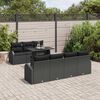vidaXL Tuin Sofa Set met kussen met opslag 8 pcs Zwart Poly Rattan