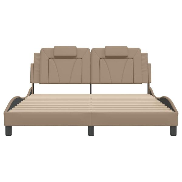 vidaXL Bedframe "Viana" zonder matras kunstleer cappuccinokleurig 160x200 cm