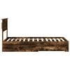 vidaXL Bedframe Gerookt Eiken en Zilver 75 x 190 cm Bewerkt hout