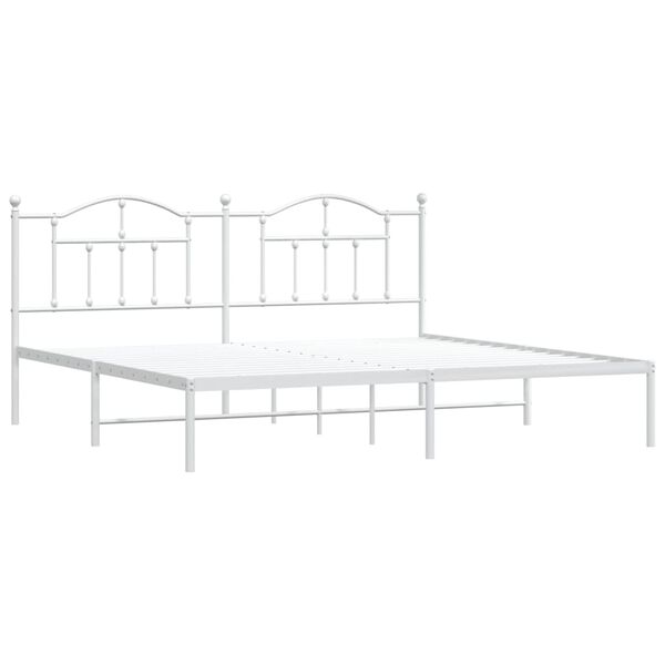 vidaXL Bedframe met hoofdbord metaal wit 200x200 cm