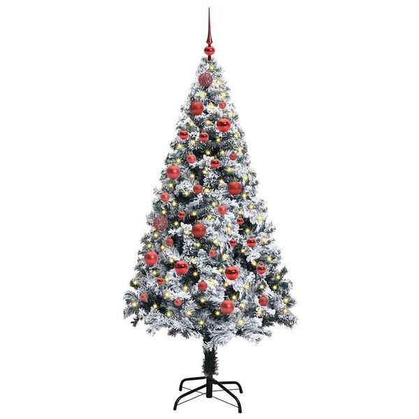 vidaXL Kunstkerstboom met 150 LED Wit 150 cm PVC en Staal en Kunststof
