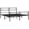 vidaXL Bedframe met hoofd- en voeteneinde metaal zwart 120x200 cm