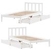vidaXL Bedframe zonder matras massief grenenhout wit 90x200 cm