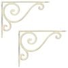 vidaXL Wandplank Beugels 2 st Antiek wit 12,5 x 17 x 3 cm Staal