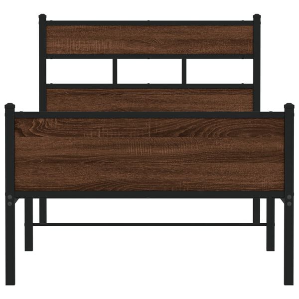 vidaXL Bedframe zonder matras bewerkt hout bruin eikenkleur 80x200 cm