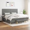 vidaXL Boxspring met matras stof donkergrijs 200x200 cm