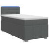 vidaXL Boxspring Bed met Matras en LED Donkergrijs 90 x 190 cm Stof