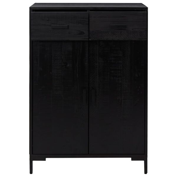 vidaXL Schoenenkast 75x40x110 cm massief grenenhout zwart