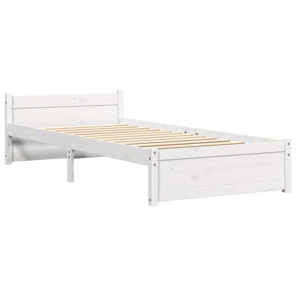 vidaXL Bedframe massief hout wit 90x200 cm