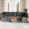 vidaXL Tuin Sofa Set met kussen met opslag 9 pcs Grijs Poly riet