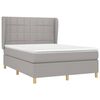 vidaXL Boxspring met matras stof lichtgrijs 140x190 cm