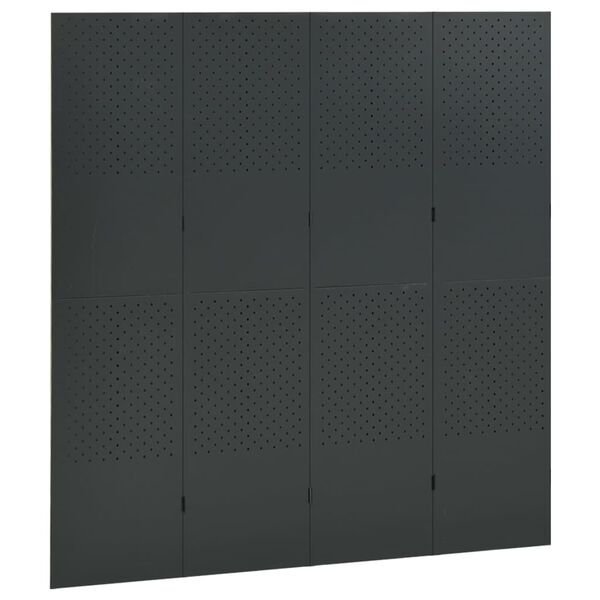 vidaXL Kamerschermen 2 st met 4 panelen 160x180 cm staal antraciet