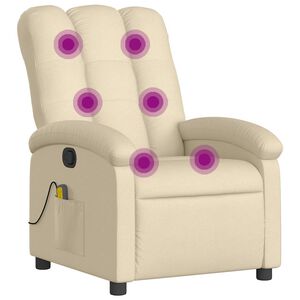 vidaXL Massagestoel verstelbaar stof cr&egrave;mekleurig