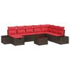vidaXL Tuin Sofa Set 9 st Bruin poly rattan