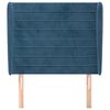 vidaXL Hoofdbord met randen 83x23x118/128 cm fluweel donkerblauw