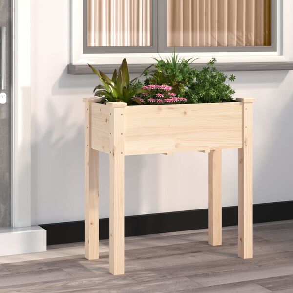 vidaXL Plantenbak met voering 71x37x76 cm massief vurenhout