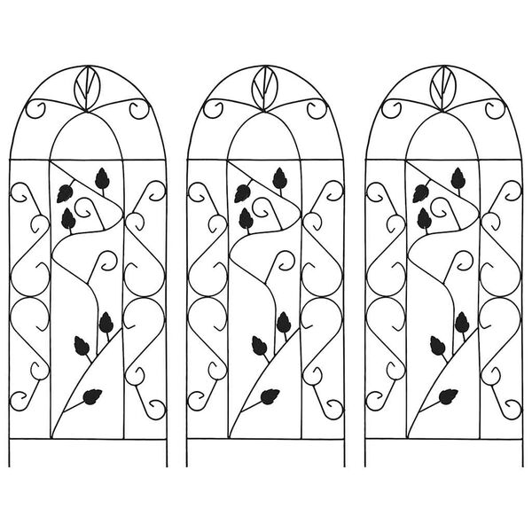 vidaXL Plantenklimrekken 3 st 40x100 cm ijzer zwart