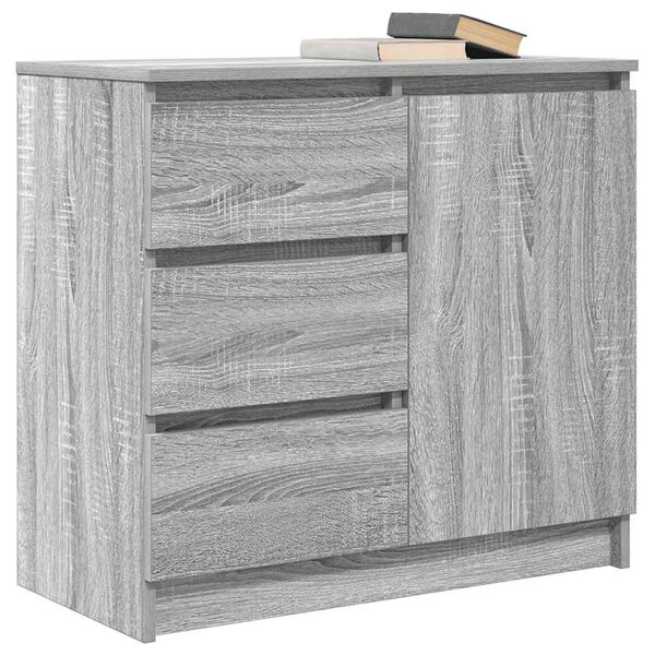 vidaXL Dressoir met lade 71x35x65 cm spaanplaat grijs Sonoma