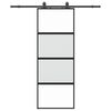 vidaXL Schuifdeur met beslagset 76x205 cm gehard glas zwart