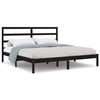 vidaXL Bedframe massief grenenhout zwart 200x200 cm