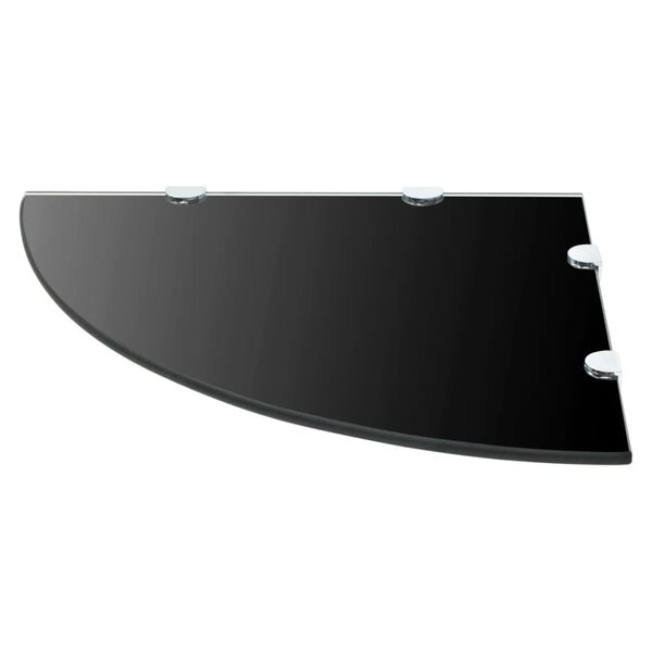 vidaXL Hoekschap met chromen dragers zwart 45x45 cm glas