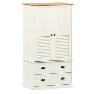 vidaXL Kledingkast VIGO 90x55x170 cm massief grenenhout wit