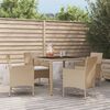 vidaXL 5-delige Tuinset met kussens poly rattan beige