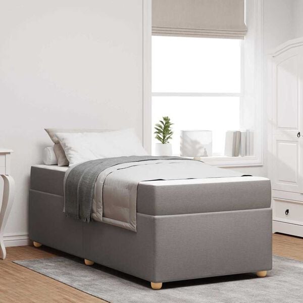 vidaXL Bedframe met matras Taupe 90 x 190 cm Stof