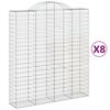 vidaXL Schanskorven 8 st gewelfd 200x50x220/240 cm ijzer