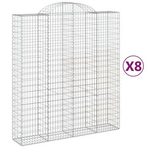 vidaXL Schanskorven 8 st gewelfd 200x50x220/240 cm ijzer