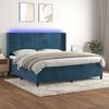 vidaXL Boxspring met matras en LED fluweel donkerblauw 200x200 cm