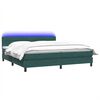 vidaXL Boxspring met matras en LED fluweel donkergroen 180x210 cm