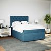 vidaXL Boxspring met matras fluweel blauw 140x190 cm