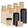 vidaXL Koffiebekers 250 st met deksels 200 ml papier bruin